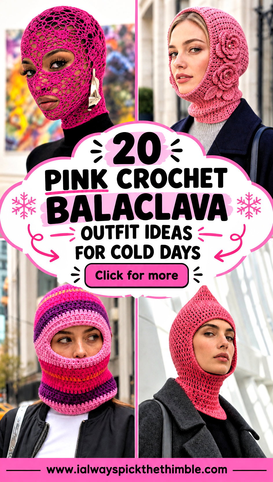 20 Pink Crochet Balaclava Outfit Ideas for Cold Days - 20 Pink Crochet Balaclava Outfit Ideas for Cold Days