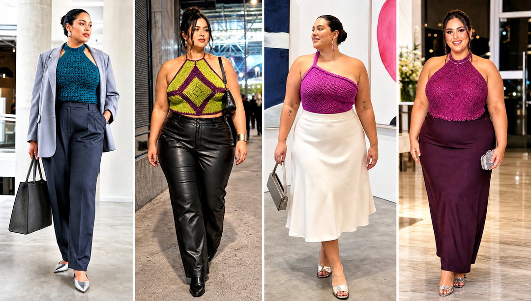 20 Plus Size Crochet Halter Top Outfit Ideas for Trips