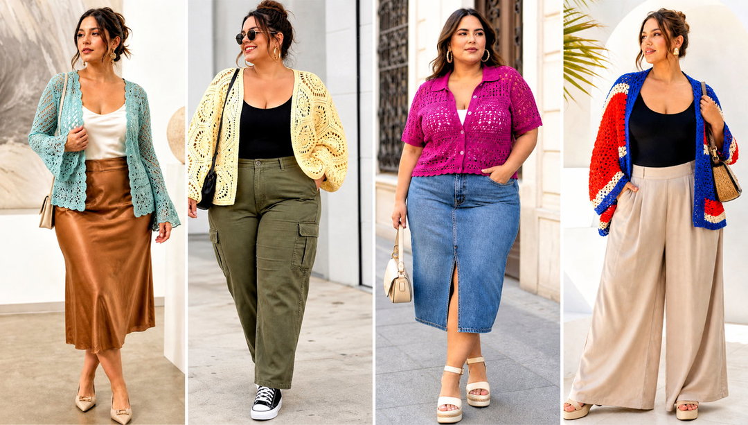 20 Plus Size Crochet Summer Cardigan Outfit Ideas for Brunch