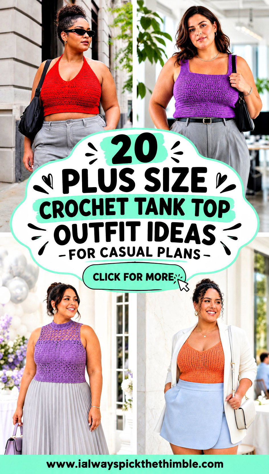 20 Plus Size Crochet Tank Top Outfit Ideas for Casual Plans - 20 Plus Size Crochet Tank Top Outfit Ideas for Casual Plans