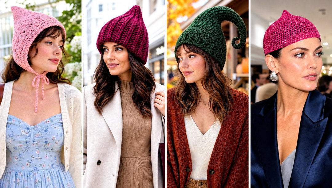 20 Pointy Crochet Hat Outfit Ideas for Playful Layering