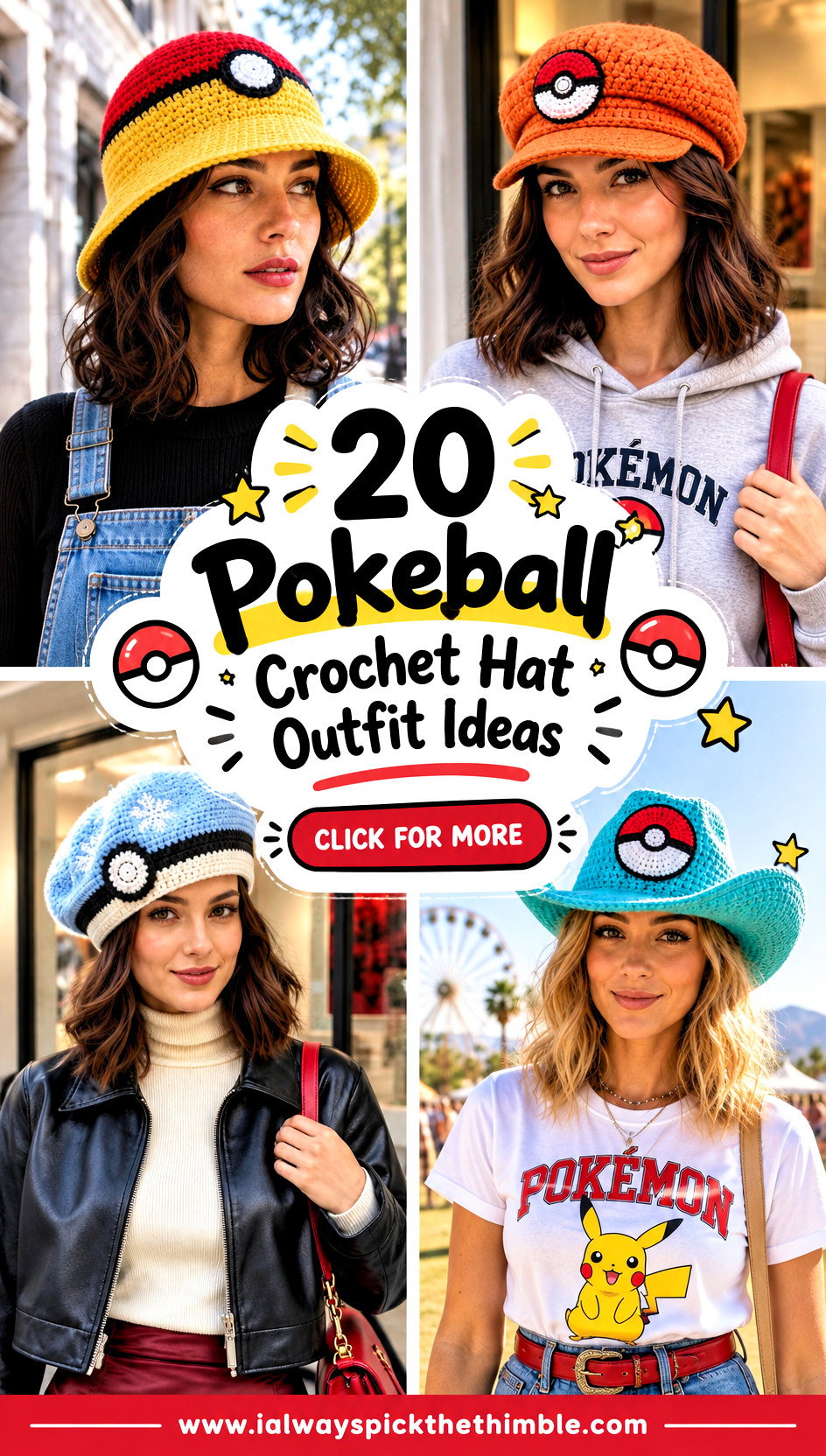20 Pokeball Crochet Hat Outfit Ideas for Playful Fan Style - 20 Pokeball Crochet Hat Outfit Ideas for Playful Fan Style