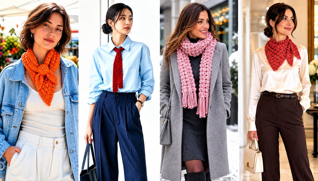 20 Popcorn Crochet Scarf Outfit Ideas for Cozy Layering