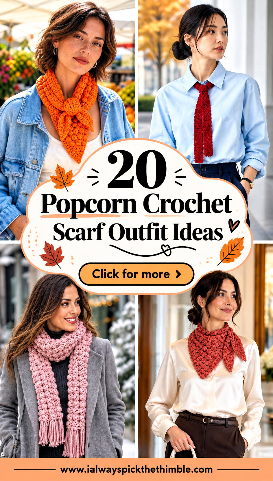 20 Popcorn Crochet Scarf Outfit Ideas for Cozy Layering - 20 Popcorn Crochet Scarf Outfit Ideas for Cozy Layering