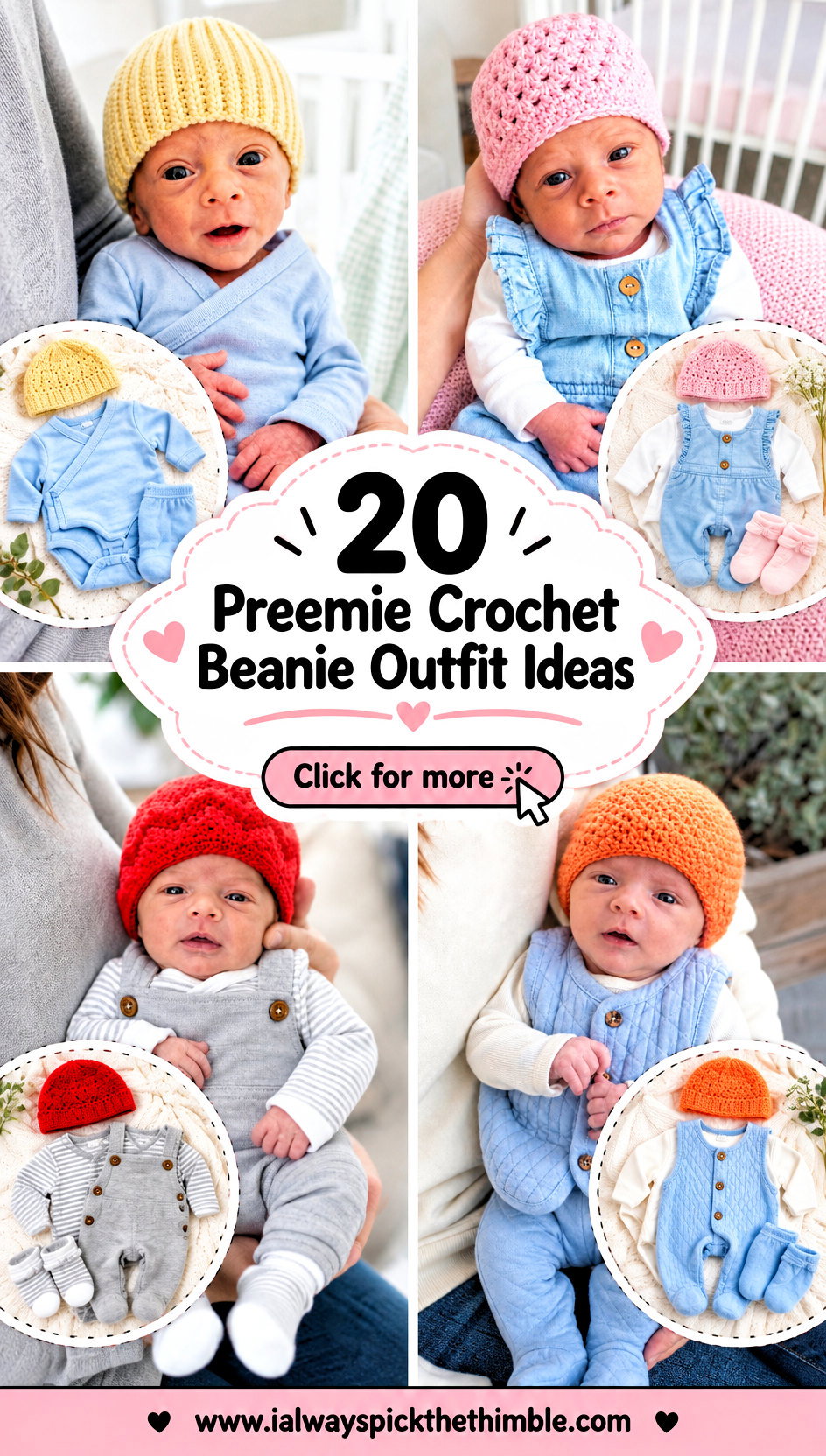 20 Preemie Crochet Beanie Outfit Ideas for Tiny Newborns - 20 Preemie Crochet Beanie Outfit Ideas for Tiny Newborns