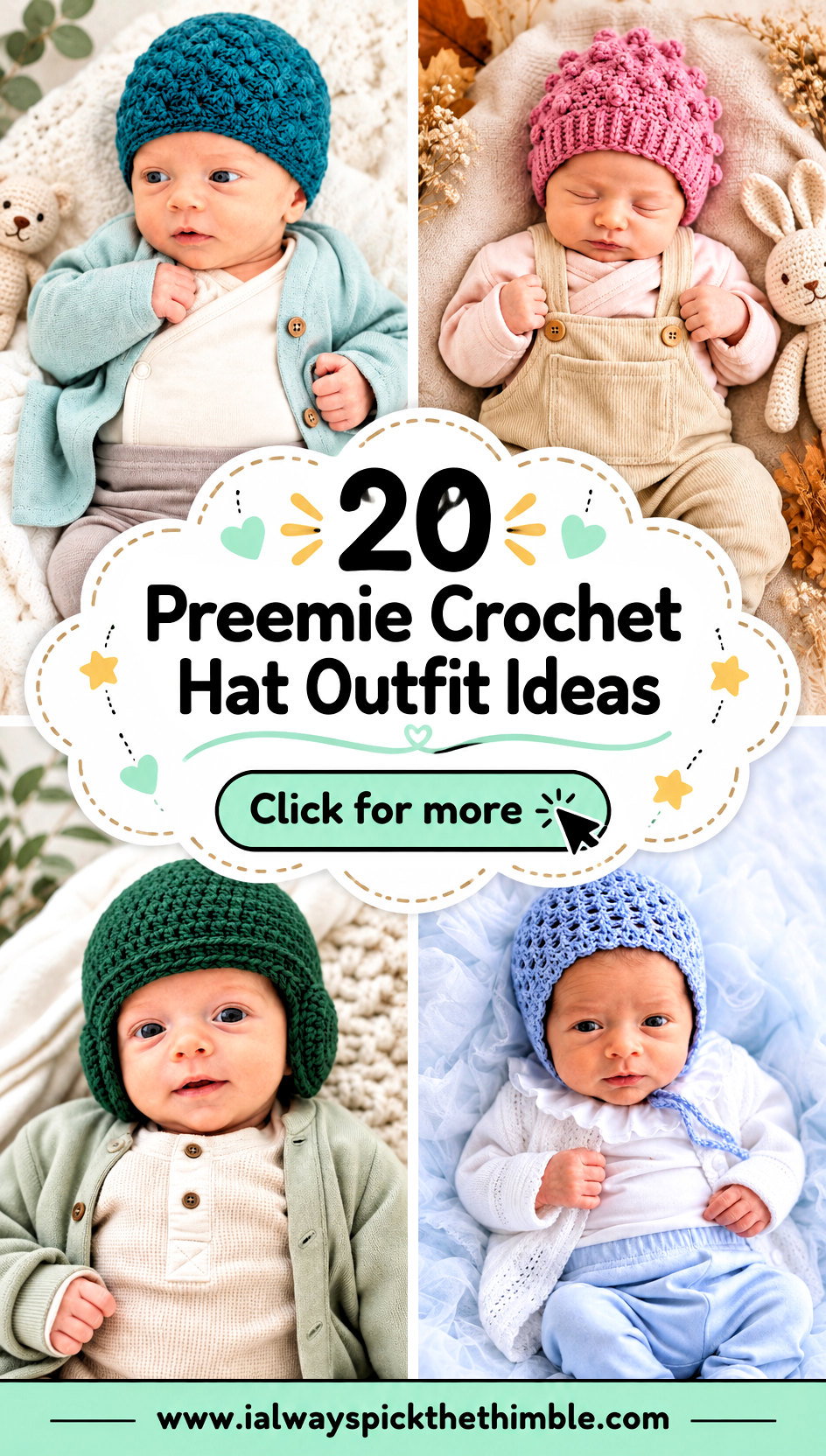 20 Preemie Crochet Hat Outfit Ideas for Sweet Baby Looks - 20 Preemie Crochet Hat Outfit Ideas for Sweet Baby Looks