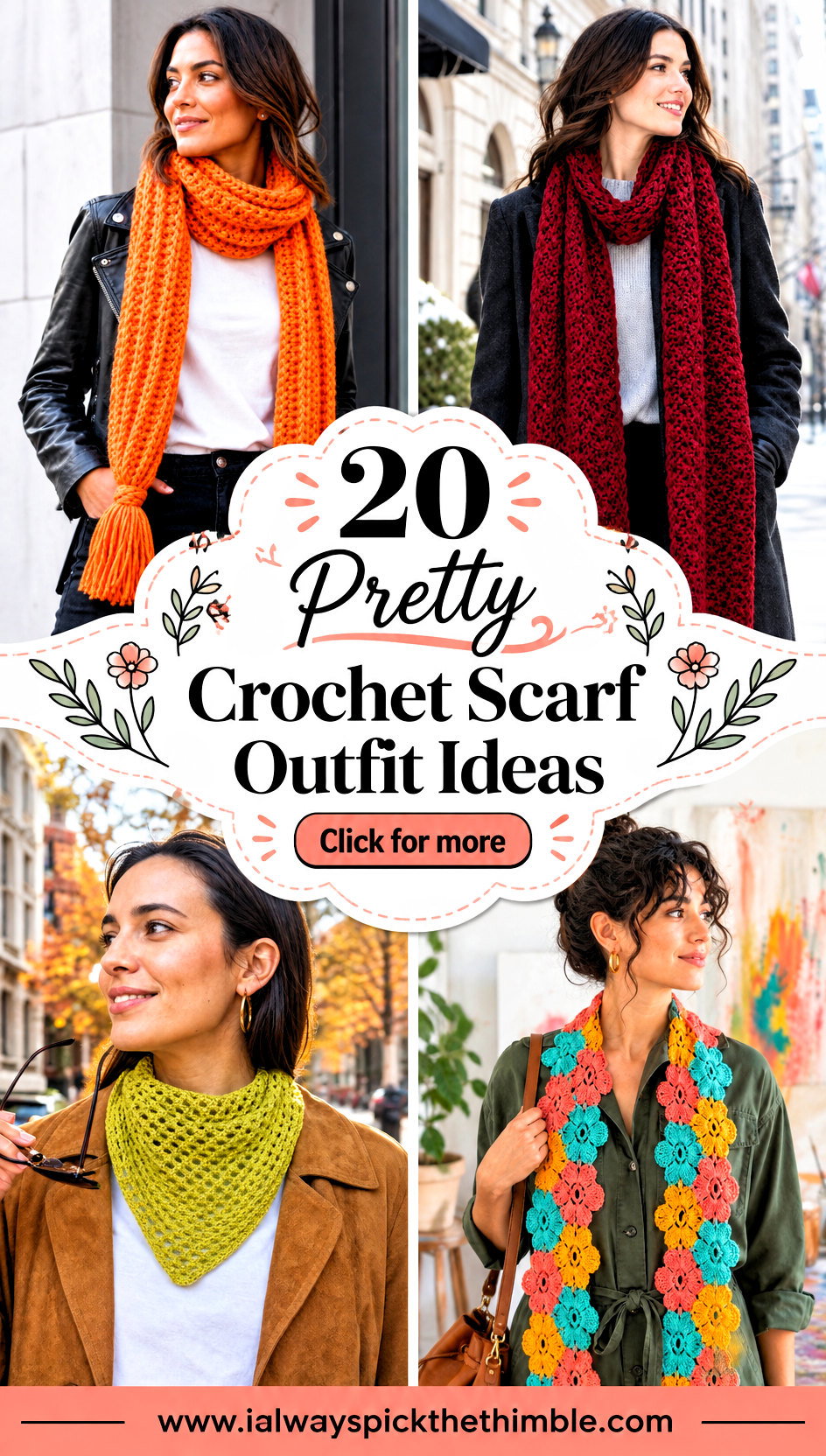 20 Pretty Crochet Scarf Outfit Ideas for Everyday Wear - 20 Pretty Crochet Scarf Outfit Ideas for Everyday Wear