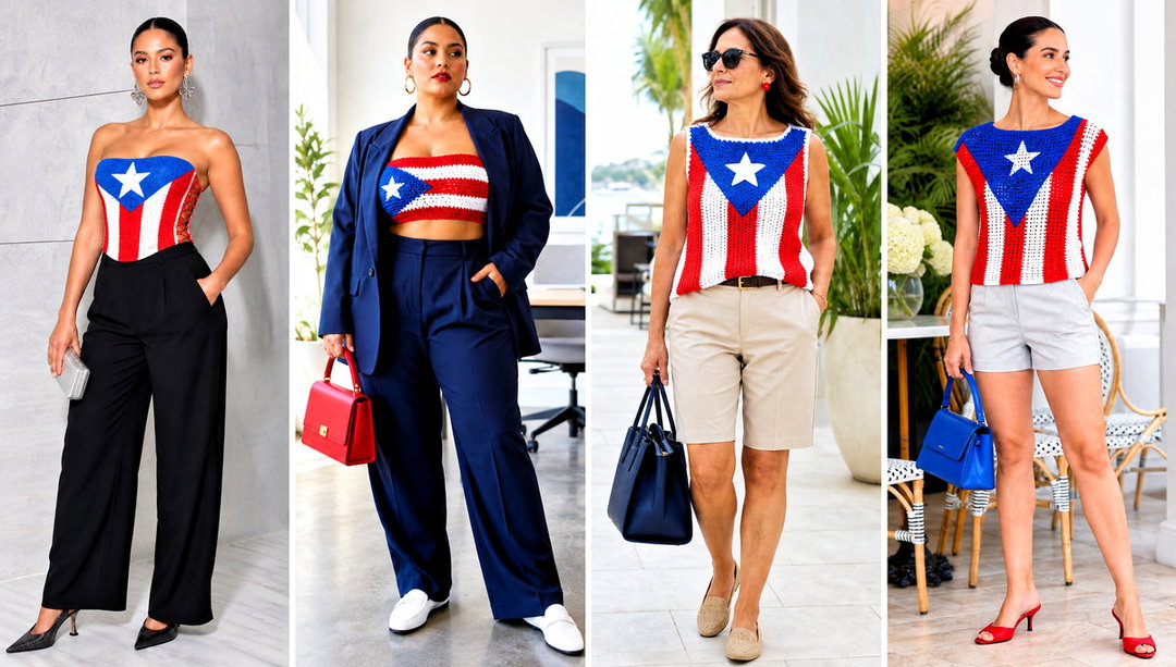 20 Puerto Rican Flag Crochet Top Outfit Ideas for Festivals