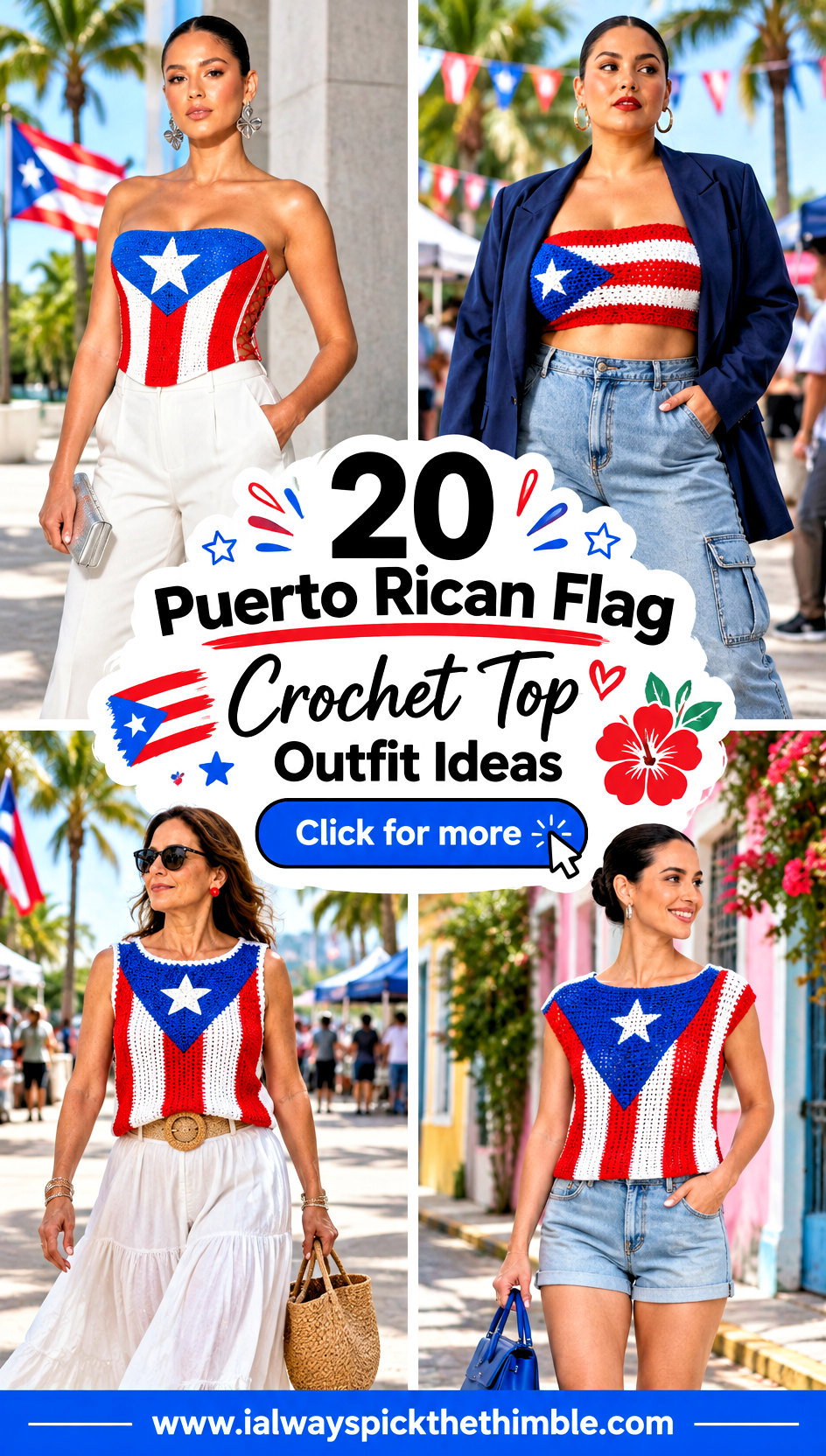 20 Puerto Rican Flag Crochet Top Outfit Ideas for Festivals - 20 Puerto Rican Flag Crochet Top Outfit Ideas for Festivals