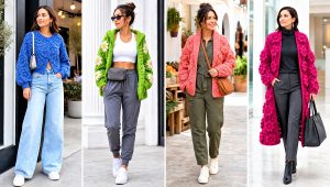 20 Puff Flower Crochet Cardigan Outfit Ideas for Soft Layers