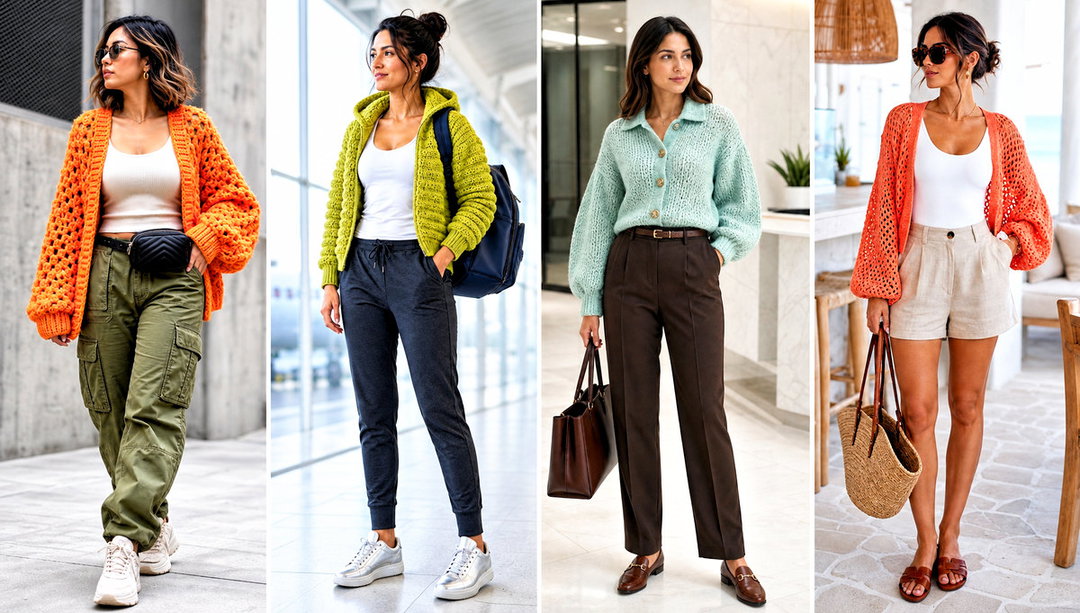 20 Puffy Crochet Cardigan Outfit Ideas for Relaxed Days