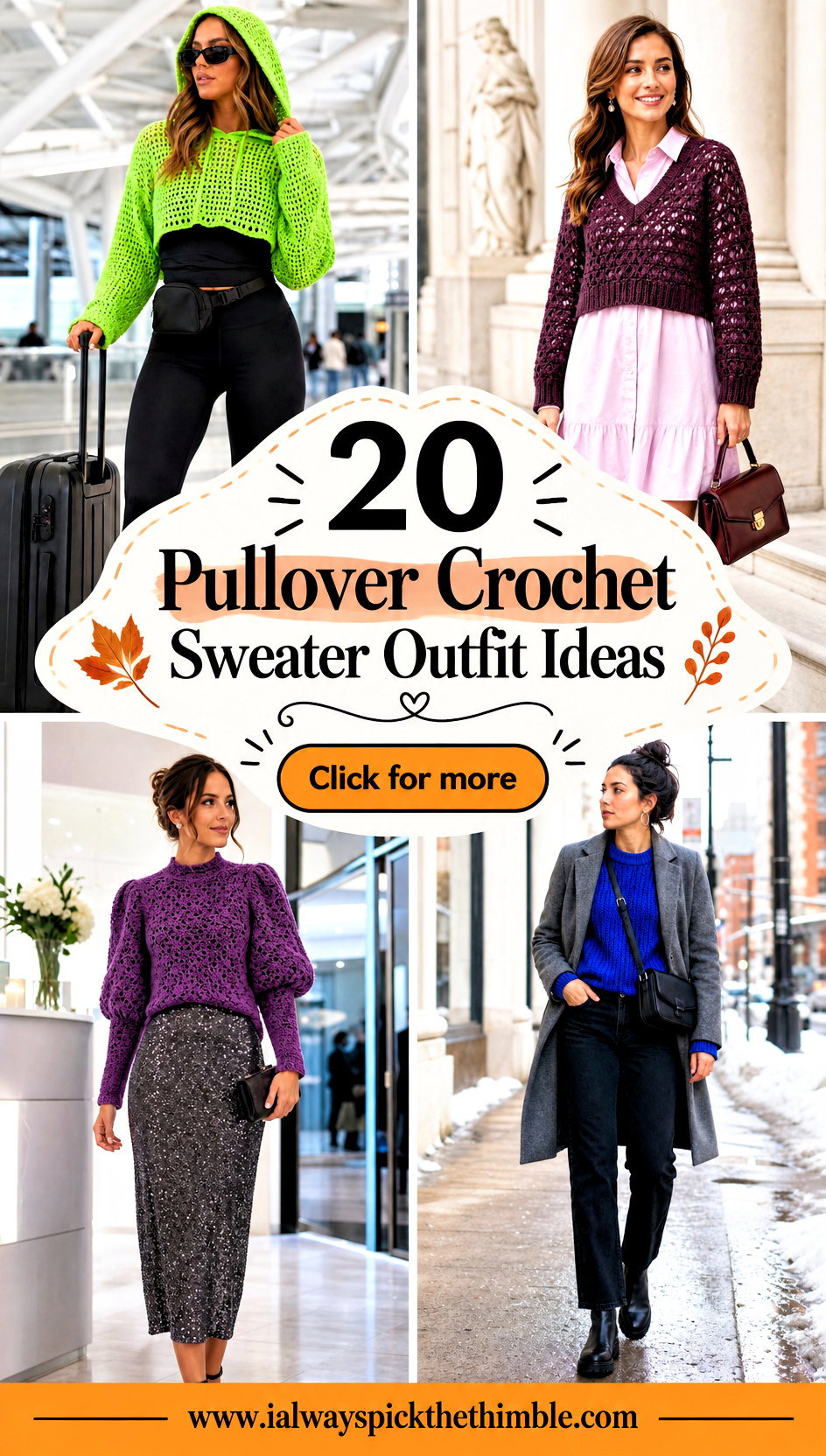 20 Pullover Crochet Sweater Outfit Ideas for Cool Weather - 20 Pullover Crochet Sweater Outfit Ideas for Cool Weather