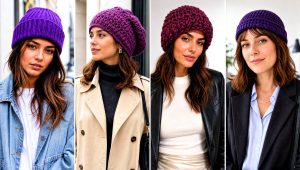 20 Purple Crochet Beanie Outfit Ideas for Bold Winter Style