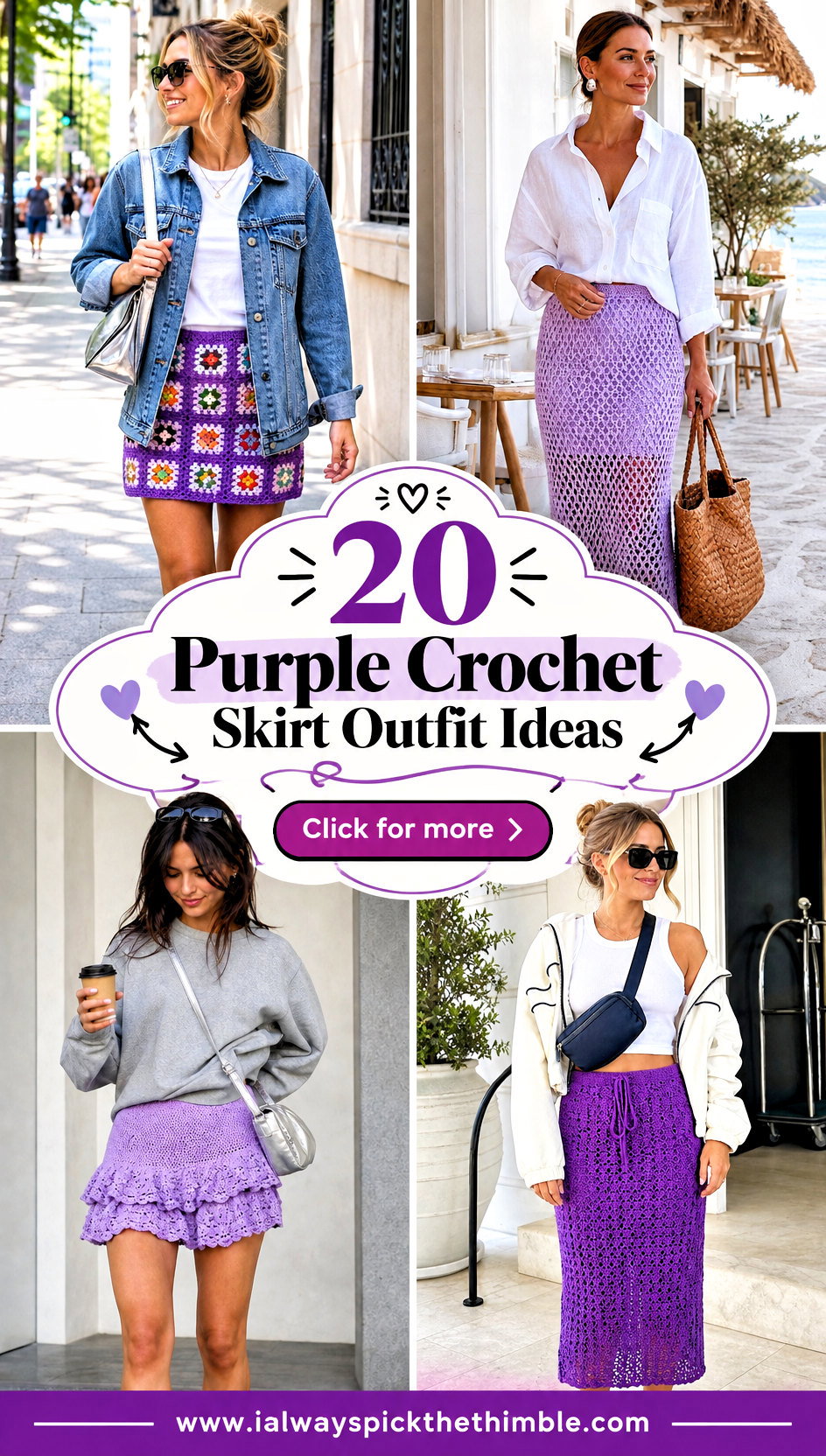 20 Purple Crochet Skirt Outfit Ideas for Chic Weekend Wear - 20 Purple Crochet Skirt Outfit Ideas for Chic Weekend Wear