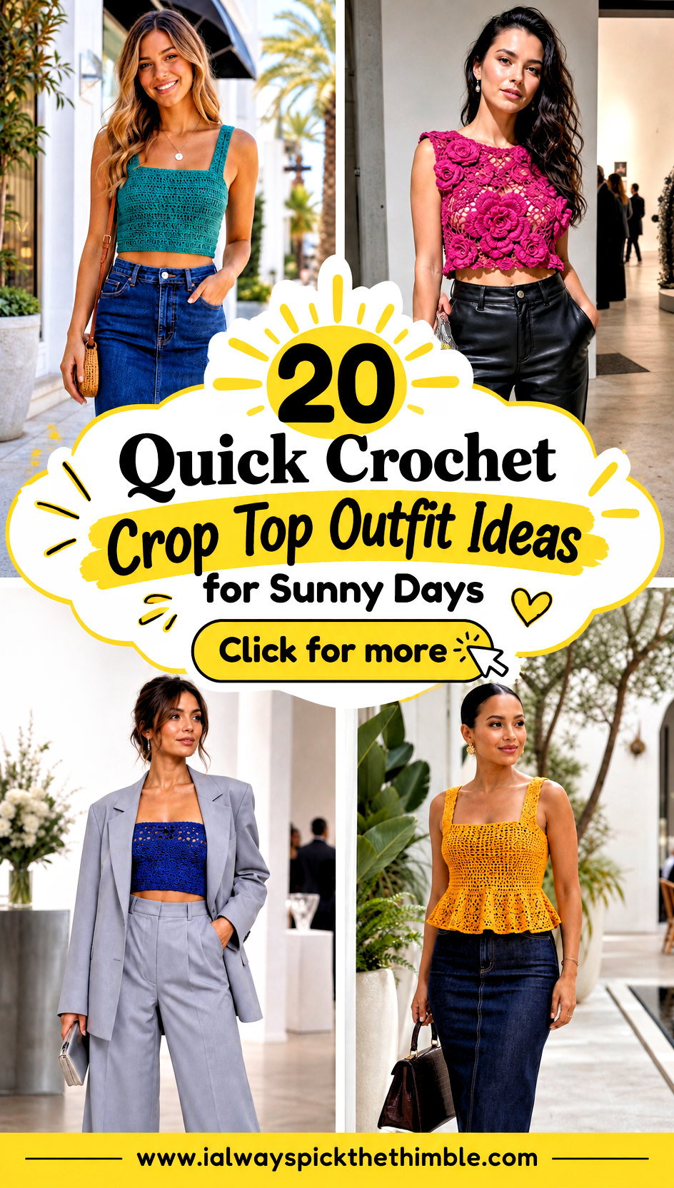 20 Quick Crochet Crop Top Outfit Ideas for Sunny Days - 20 Quick Crochet Crop Top Outfit Ideas for Sunny Days