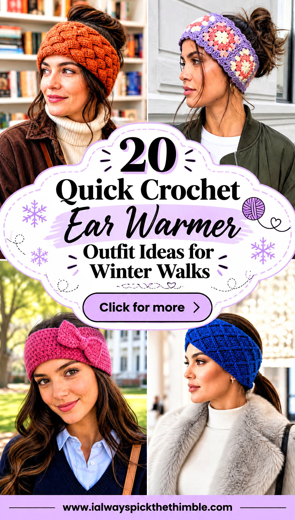 20 Quick Crochet Ear Warmer Outfit Ideas for Winter Walks - 20 Quick Crochet Ear Warmer Outfit Ideas for Winter Walks