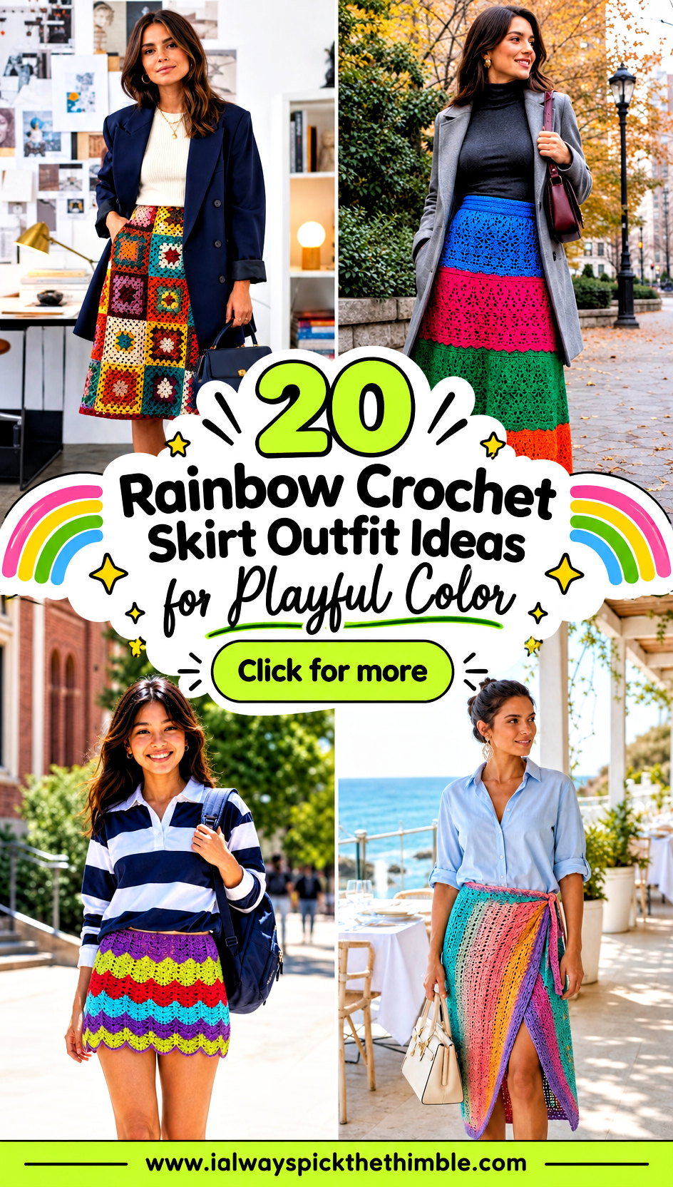 20 Rainbow Crochet Skirt Outfit Ideas for Playful Color - 20 Rainbow Crochet Skirt Outfit Ideas for Playful Color