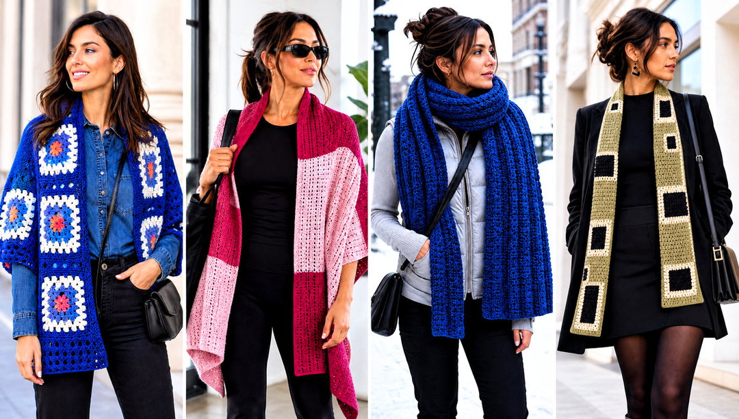 20 Rectangle Crochet Shawl Outfit Ideas for Soft Layers