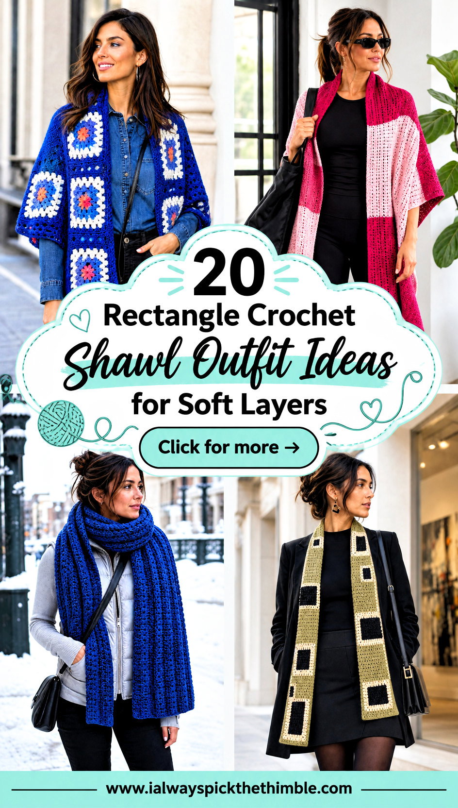 20 Rectangle Crochet Shawl Outfit Ideas for Soft Layers - 20 Rectangle Crochet Shawl Outfit Ideas for Soft Layers