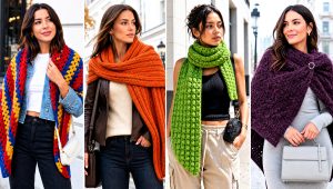20 Rectangle Crochet Shawls Outfit Ideas for Evening Plans