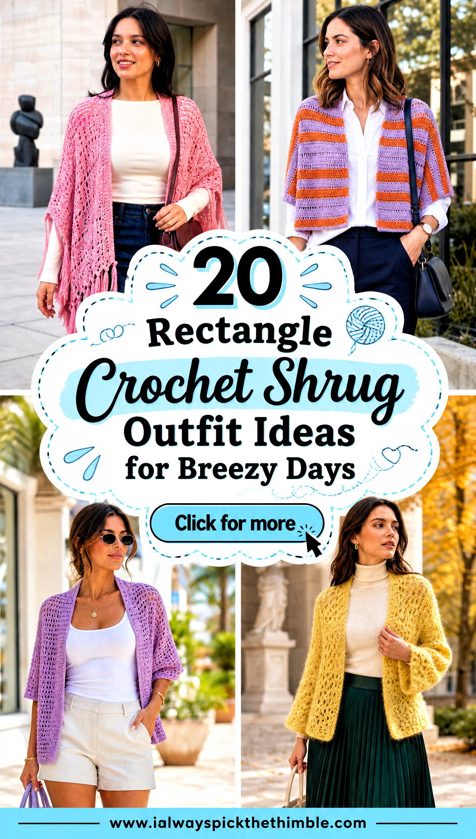 20 Rectangle Crochet Shrug Outfit Ideas for Breezy Days - 20 Rectangle Crochet Shrug Outfit Ideas for Breezy Days