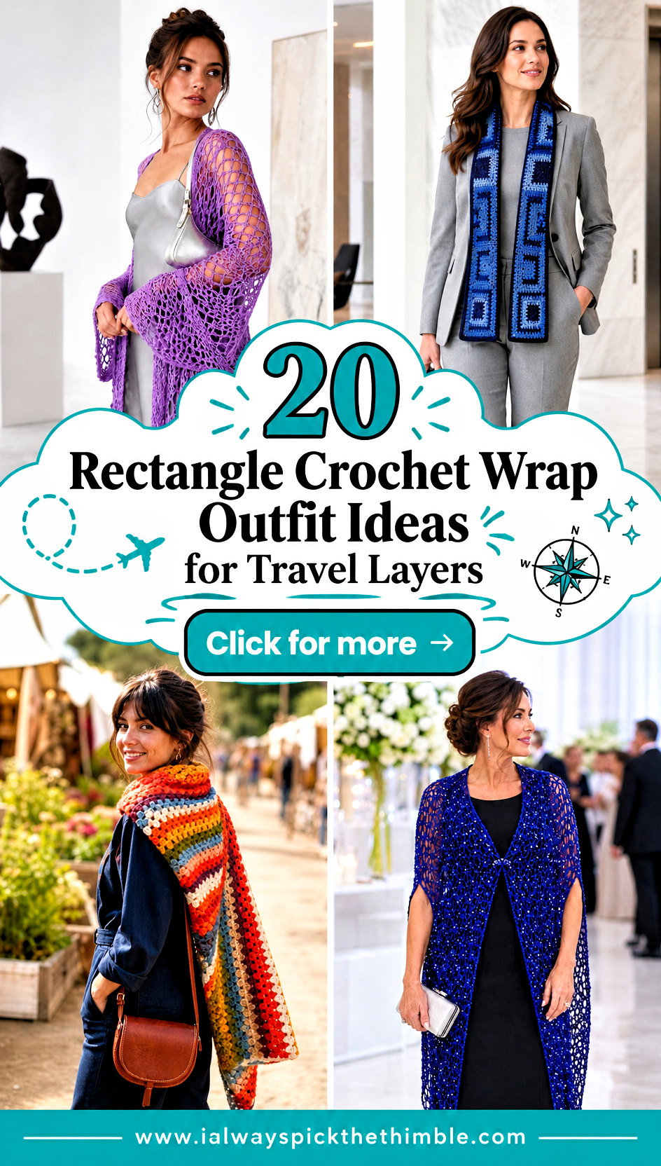 20 Rectangle Crochet Wrap Outfit Ideas for Travel Layers - 20 Rectangle Crochet Wrap Outfit Ideas for Travel Layers