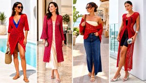 20 Red Crochet Cover Up Outfit Ideas for Beach Getaways