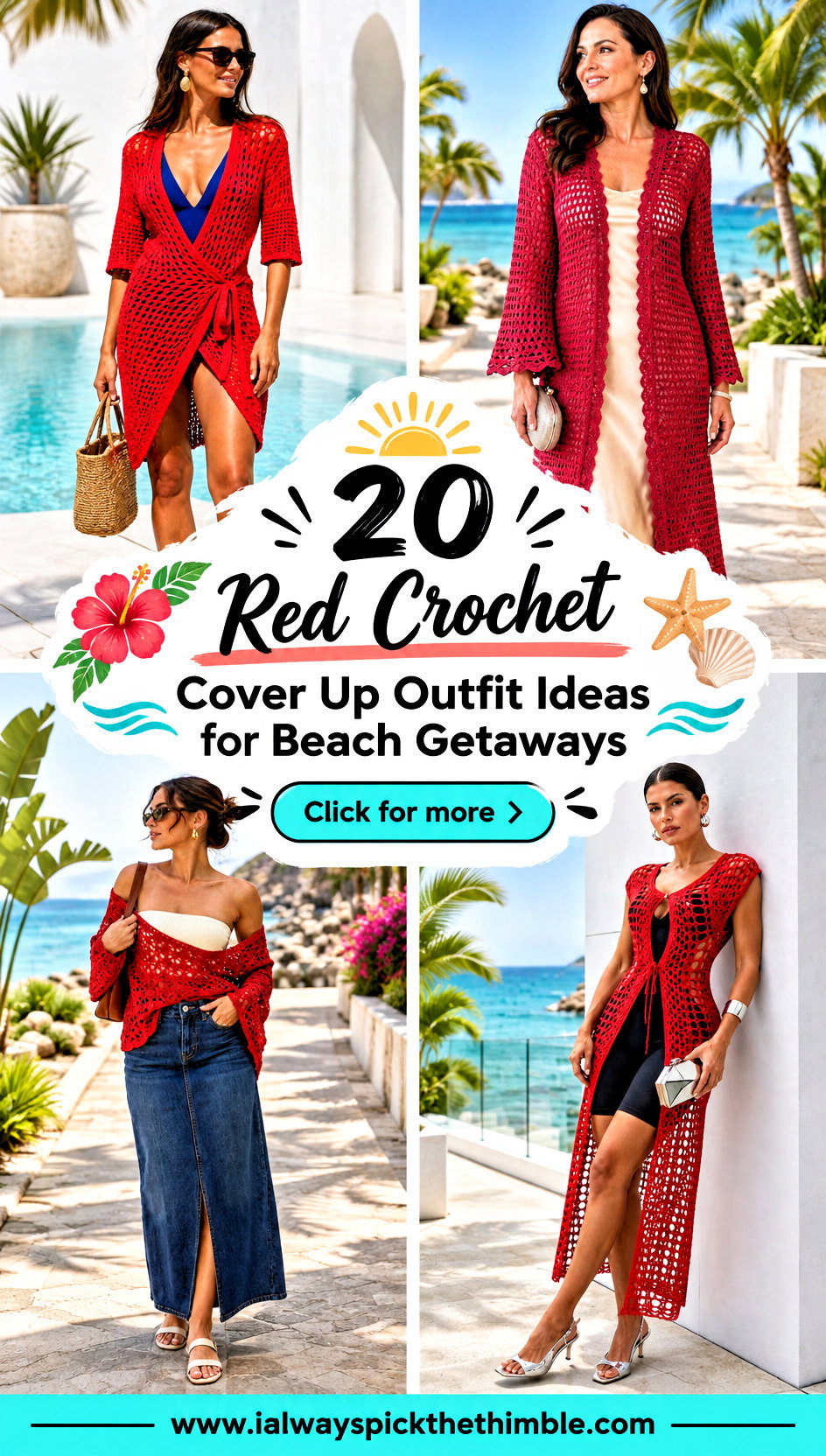 20 Red Crochet Cover Up Outfit Ideas for Beach Getaways - 20 Red Crochet Cover Up Outfit Ideas for Beach Getaways