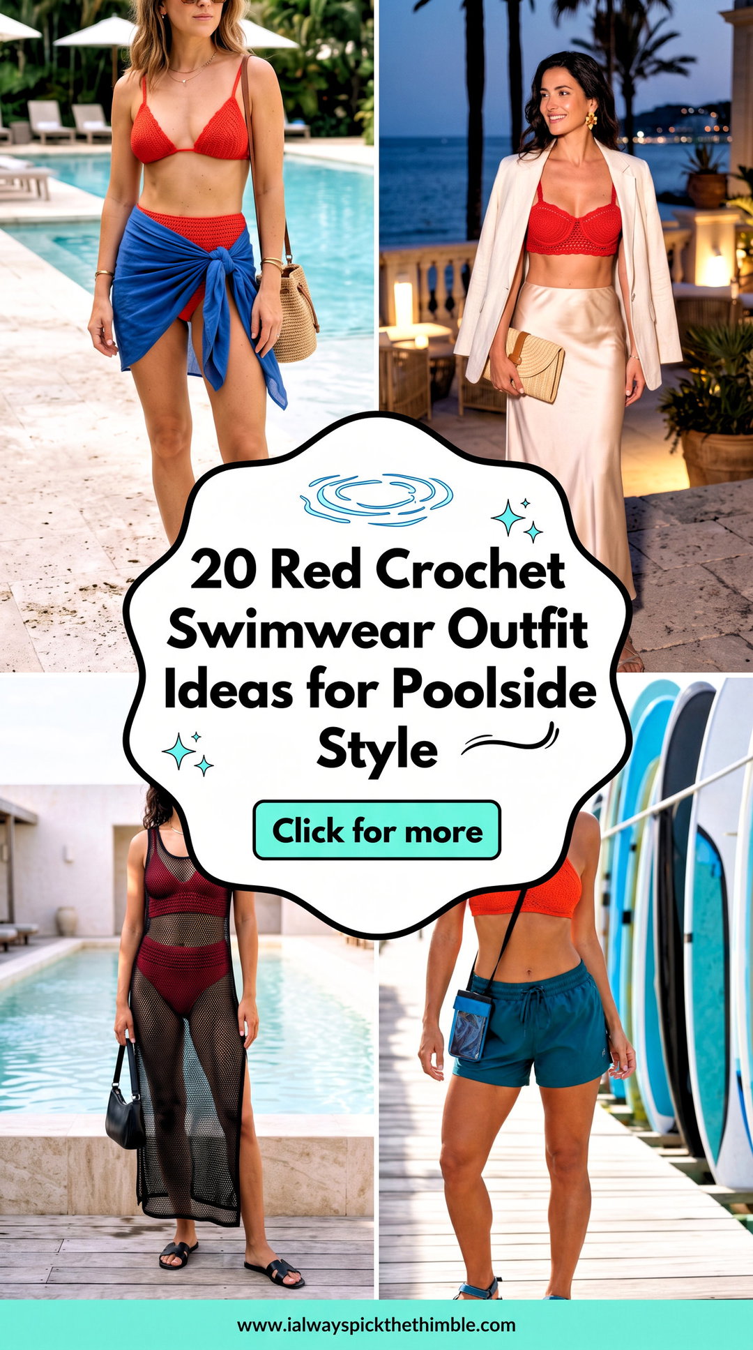 20 Red Crochet Swimwear Outfit Ideas for Poolside Style - 20 Red Crochet Swimwear Outfit Ideas for Poolside Style