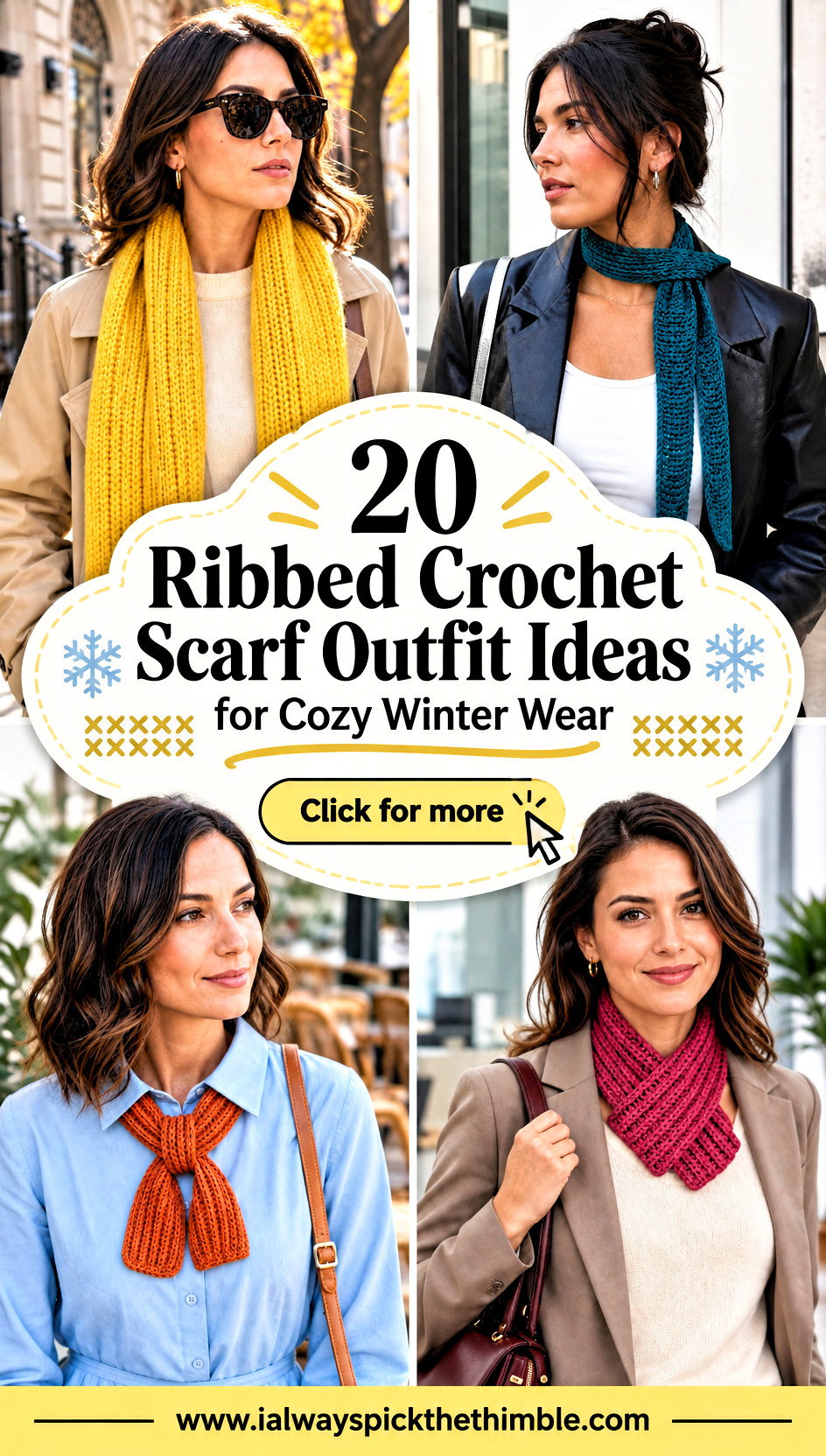 20 Ribbed Crochet Scarf Outfit Ideas for Cozy Winter Wear - 20 Ribbed Crochet Scarf Outfit Ideas for Cozy Winter Wear