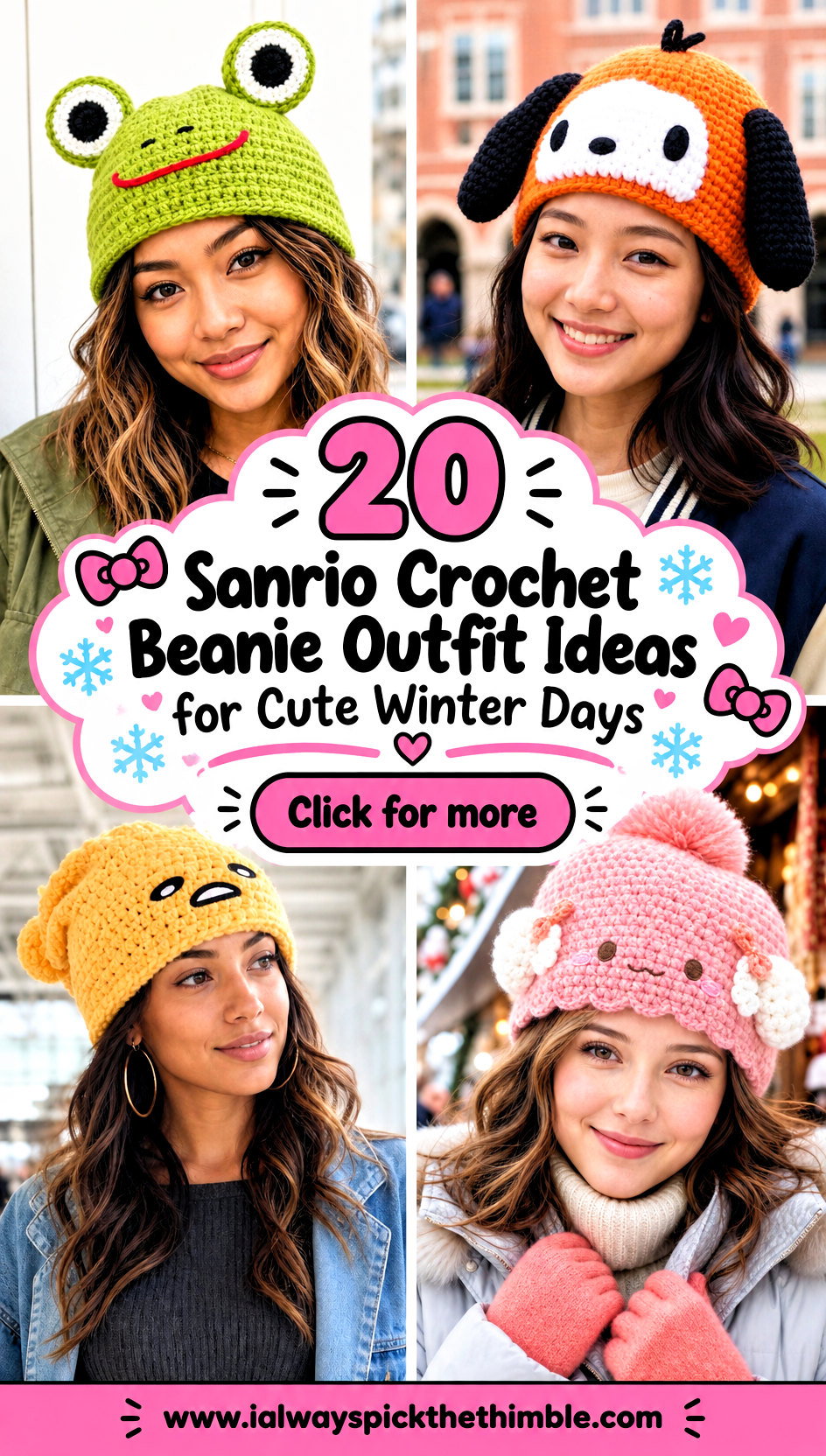 20 Sanrio Crochet Beanie Outfit Ideas for Cute Winter Days - 20 Sanrio Crochet Beanie Outfit Ideas for Cute Winter Days