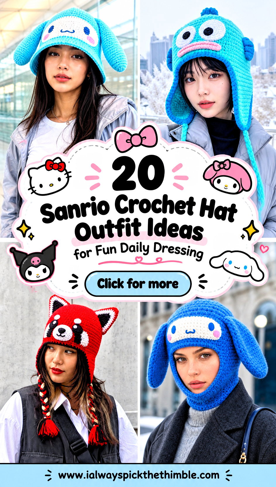 20 Sanrio Crochet Hat Outfit Ideas for Fun Daily Dressing - 20 Sanrio Crochet Hat Outfit Ideas for Fun Daily Dressing