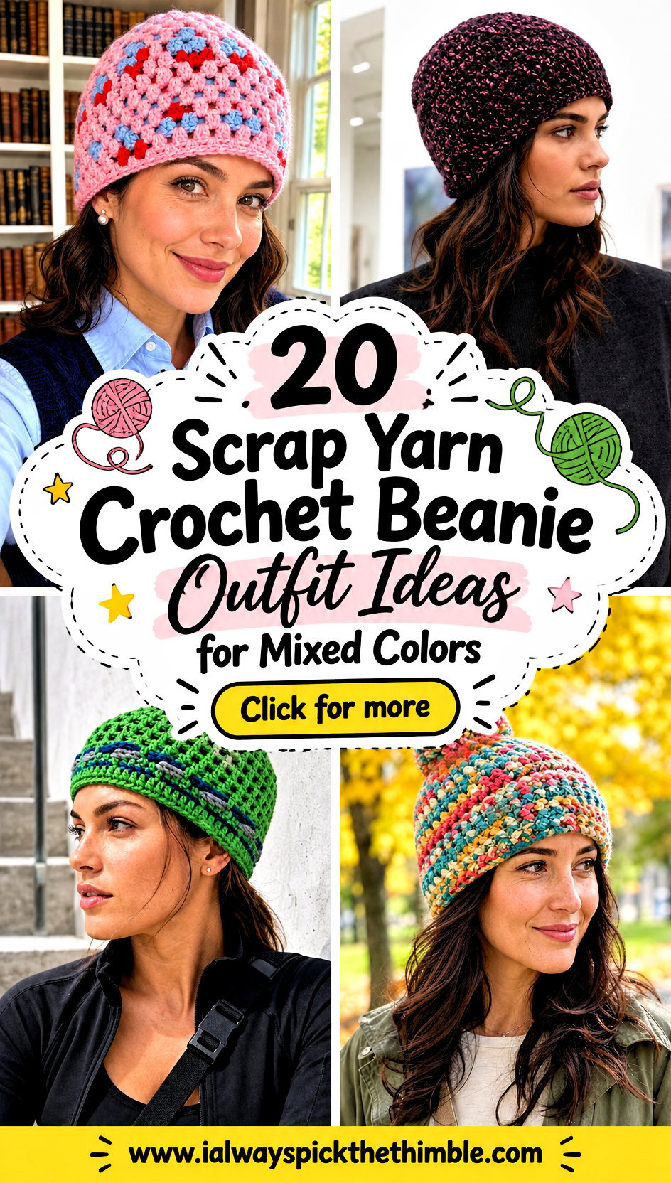 20 Scrap Yarn Crochet Beanie Outfit Ideas for Mixed Colors - 20 Scrap Yarn Crochet Beanie Outfit Ideas for Mixed Colors