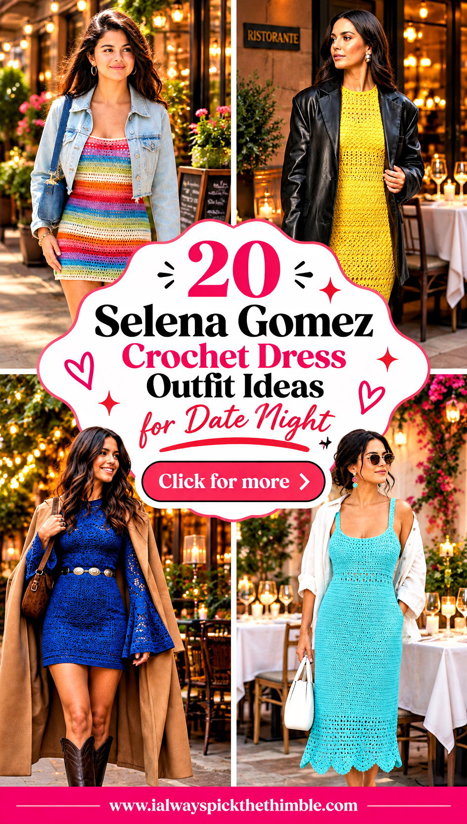 20 Selena Gomez Crochet Dress Outfit Ideas for Date Night - 20 Selena Gomez Crochet Dress Outfit Ideas for Date Night