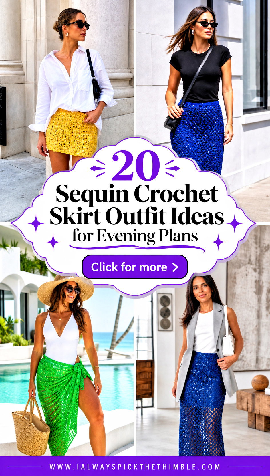 20 Sequin Crochet Skirt Outfit Ideas for Evening Plans - 20 Sequin Crochet Skirt Outfit Ideas for Evening Plans