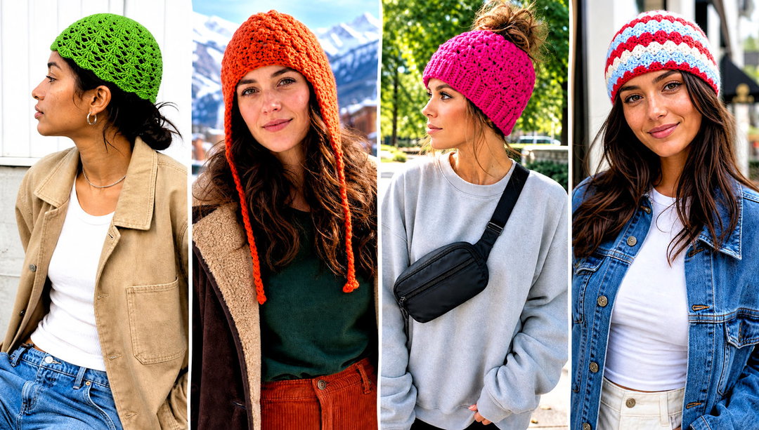 20 Shell Crochet Beanie Outfit Ideas for Weekend Walks