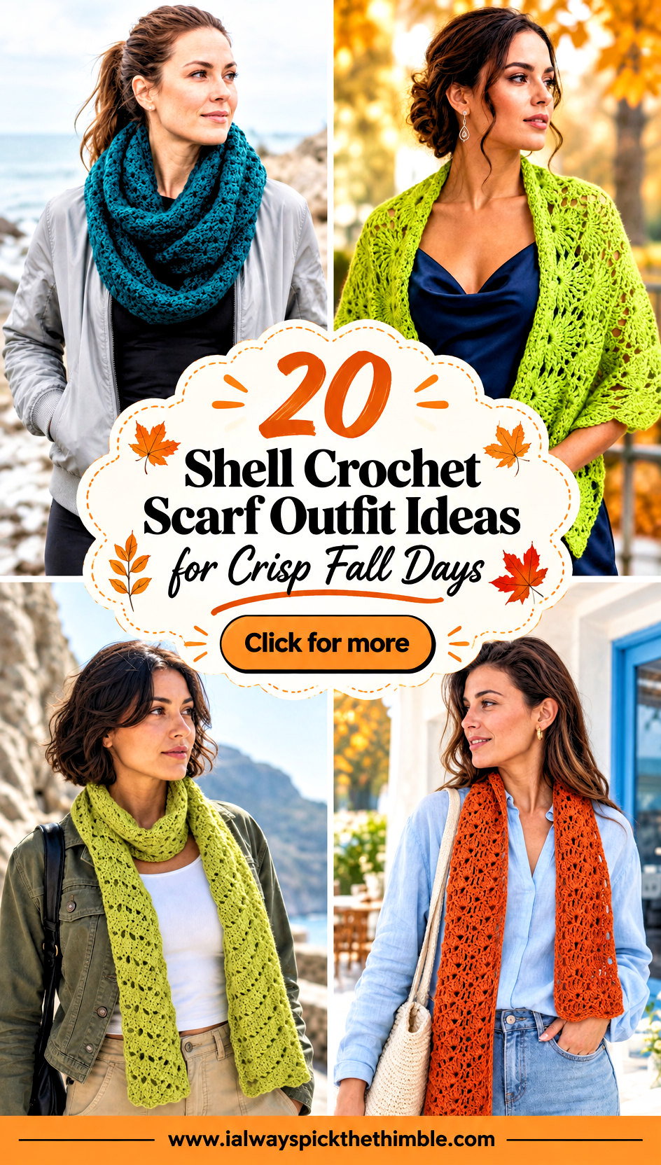 20 Shell Crochet Scarf Outfit Ideas for Crisp Fall Days - 20 Shell Crochet Scarf Outfit Ideas for Crisp Fall Days