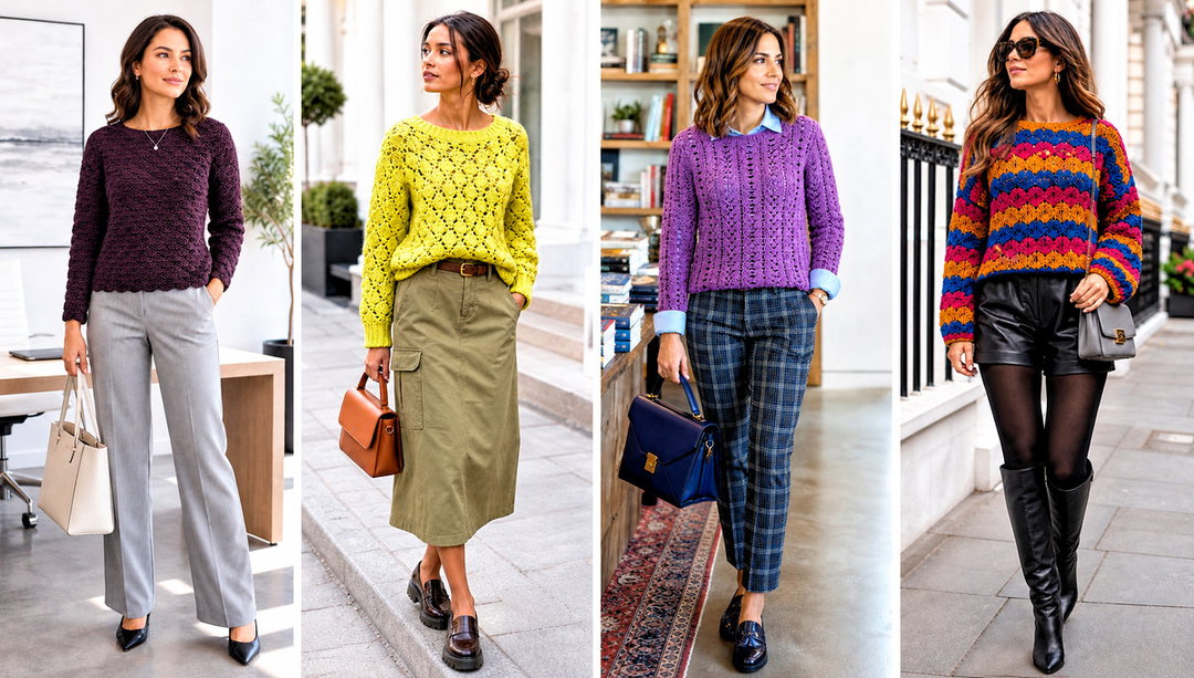 20 Shell Stitch Crochet Sweater Outfit Ideas for Spring