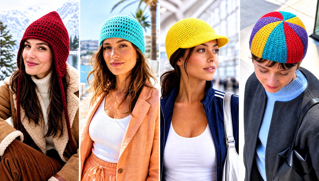 20 Short Row Crochet Hat Outfit Ideas for Winter Errands