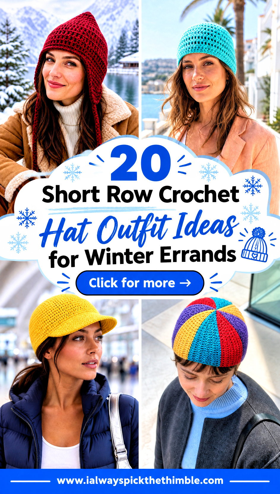 20 Short Row Crochet Hat Outfit Ideas for Winter Errands - 20 Short Row Crochet Hat Outfit Ideas for Winter Errands