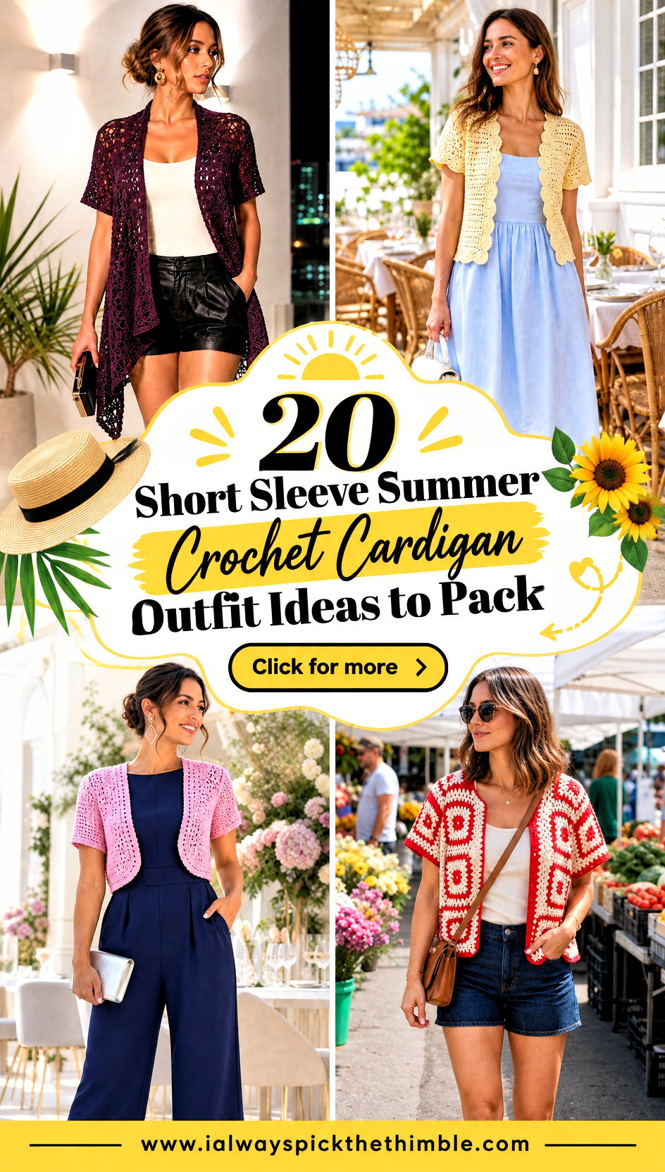 20 Short Sleeve Summer Crochet Cardigan Outfit Ideas to Pack - 20 Short Sleeve Summer Crochet Cardigan Outfit Ideas to Pack