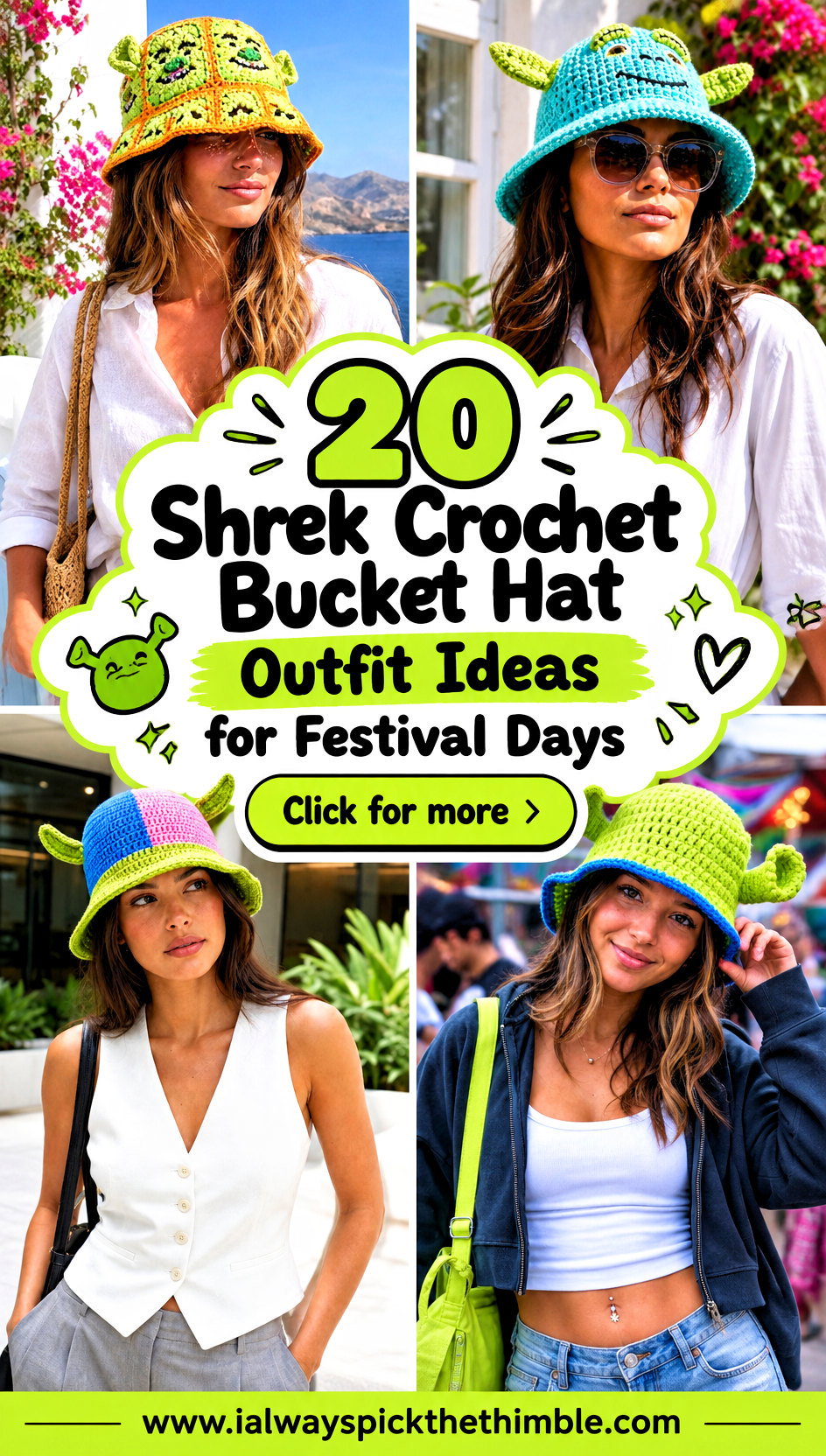 20 Shrek Crochet Bucket Hat Outfit Ideas for Festival Days - 20 Shrek Crochet Bucket Hat Outfit Ideas for Festival Days