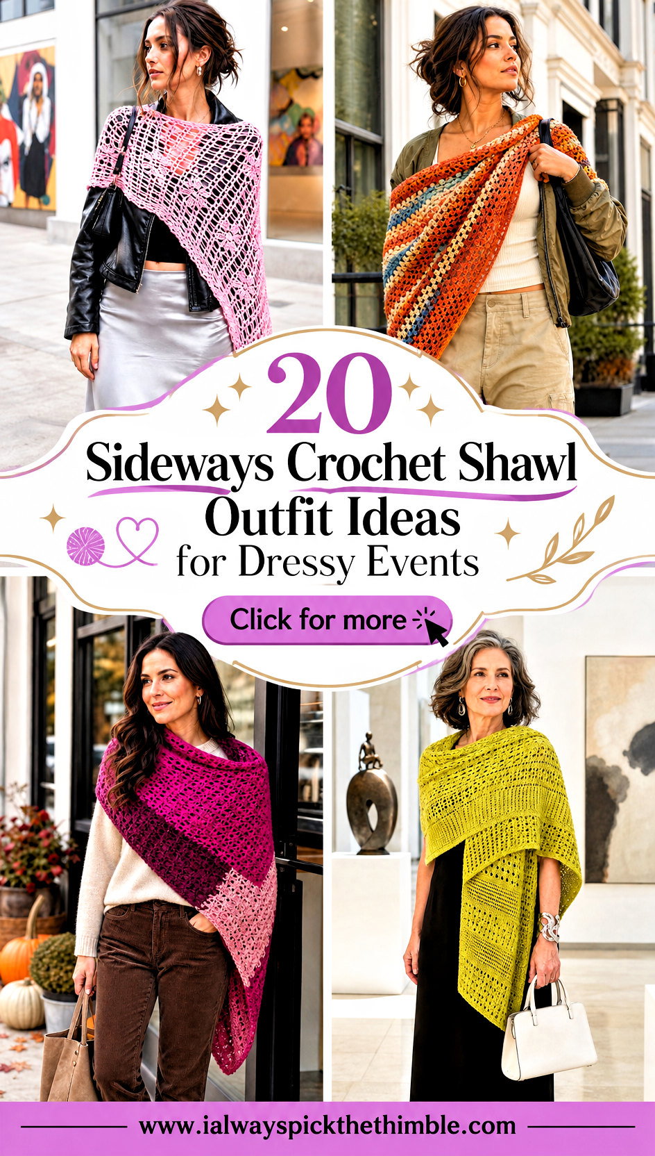 20 Sideways Crochet Shawl Outfit Ideas for Dressy Events - 20 Sideways Crochet Shawl Outfit Ideas for Dressy Events
