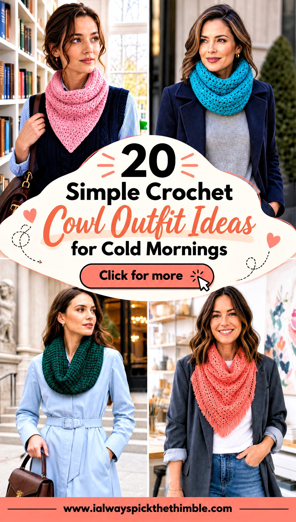 20 Simple Crochet Cowl Outfit Ideas for Cold Mornings - 20 Simple Crochet Cowl Outfit Ideas for Cold Mornings