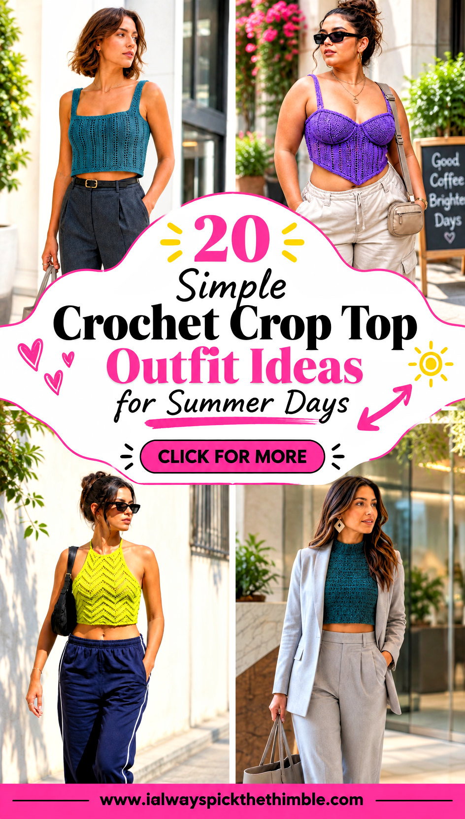 20 Simple Crochet Crop Top Outfit Ideas for Summer Days - 20 Simple Crochet Crop Top Outfit Ideas for Summer Days
