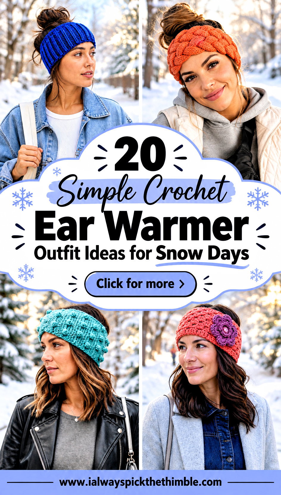 20 Simple Crochet Ear Warmer Outfit Ideas for Snow Days - 20 Simple Crochet Ear Warmer Outfit Ideas for Snow Days