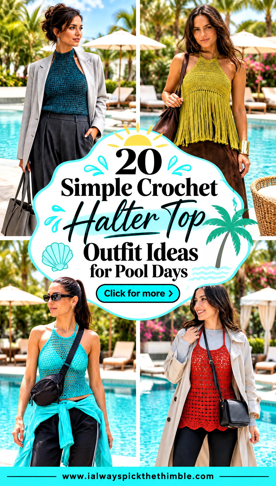 20 Simple Crochet Halter Top Outfit Ideas for Pool Days - 20 Simple Crochet Halter Top Outfit Ideas for Pool Days