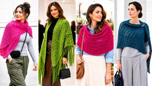 20 Simple Crochet Shawl Outfit Ideas for Dressy Evenings