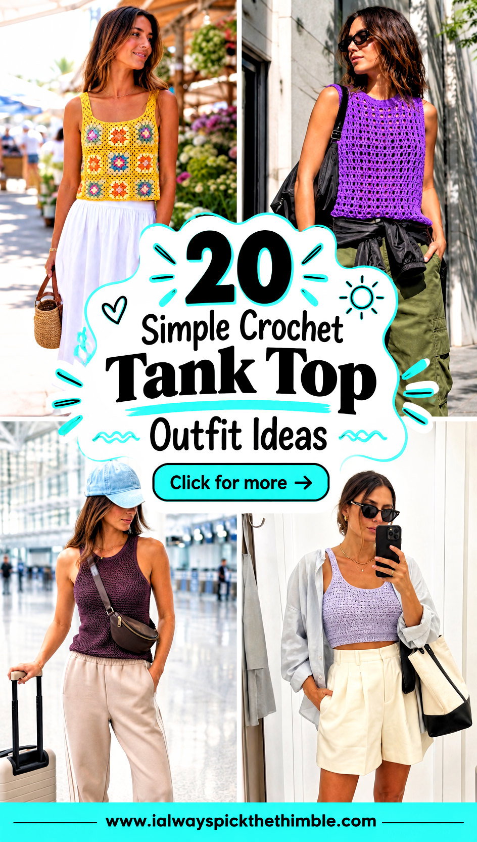 20 Simple Crochet Tank Top Outfit Ideas for Beach Days - 20 Simple Crochet Tank Top Outfit Ideas for Beach Days