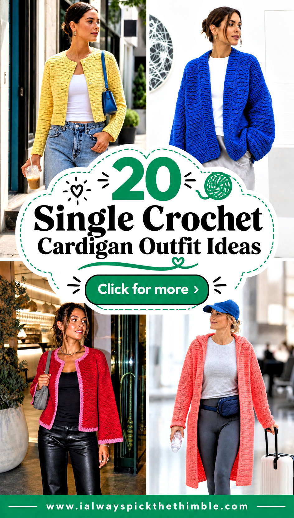 20 Single Crochet Cardigan Outfit Ideas for Everyday Wear - 20 Single Crochet Cardigan Outfit Ideas for Everyday Wear